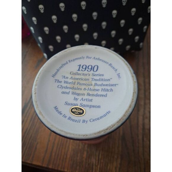 Vintage 1990 Budweiser Clydesdales Beer Stein Ceramarte Brazil No Lid 7" - Picture 5 of 6